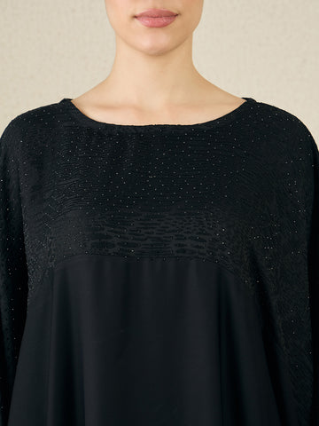 Black Free size Kaftan Abaya for Women with black hijab