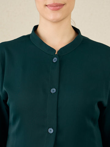 Nabia Green Solid Co-ord Set for Women