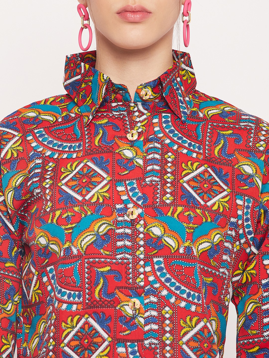 Nabia Women Red & Yellow Printed Co-Ord Set