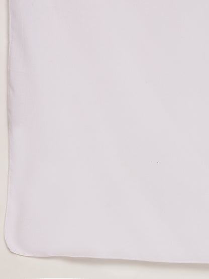 Nabia White Solid Scarf