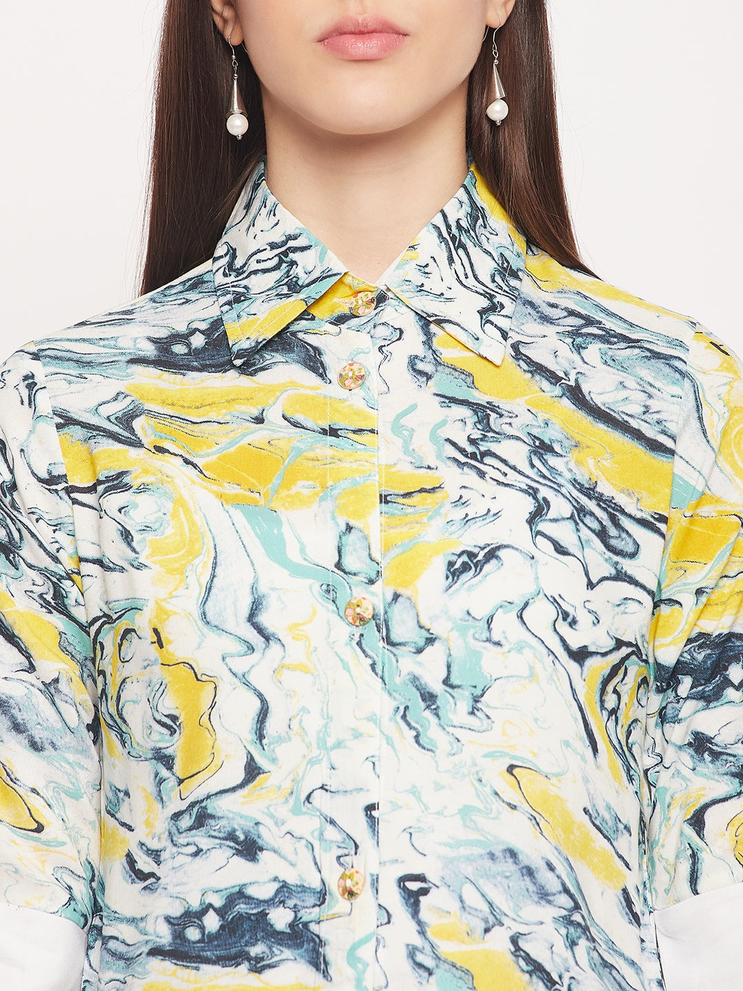 Nabia Women Front Open Multi Colour Printed kurta