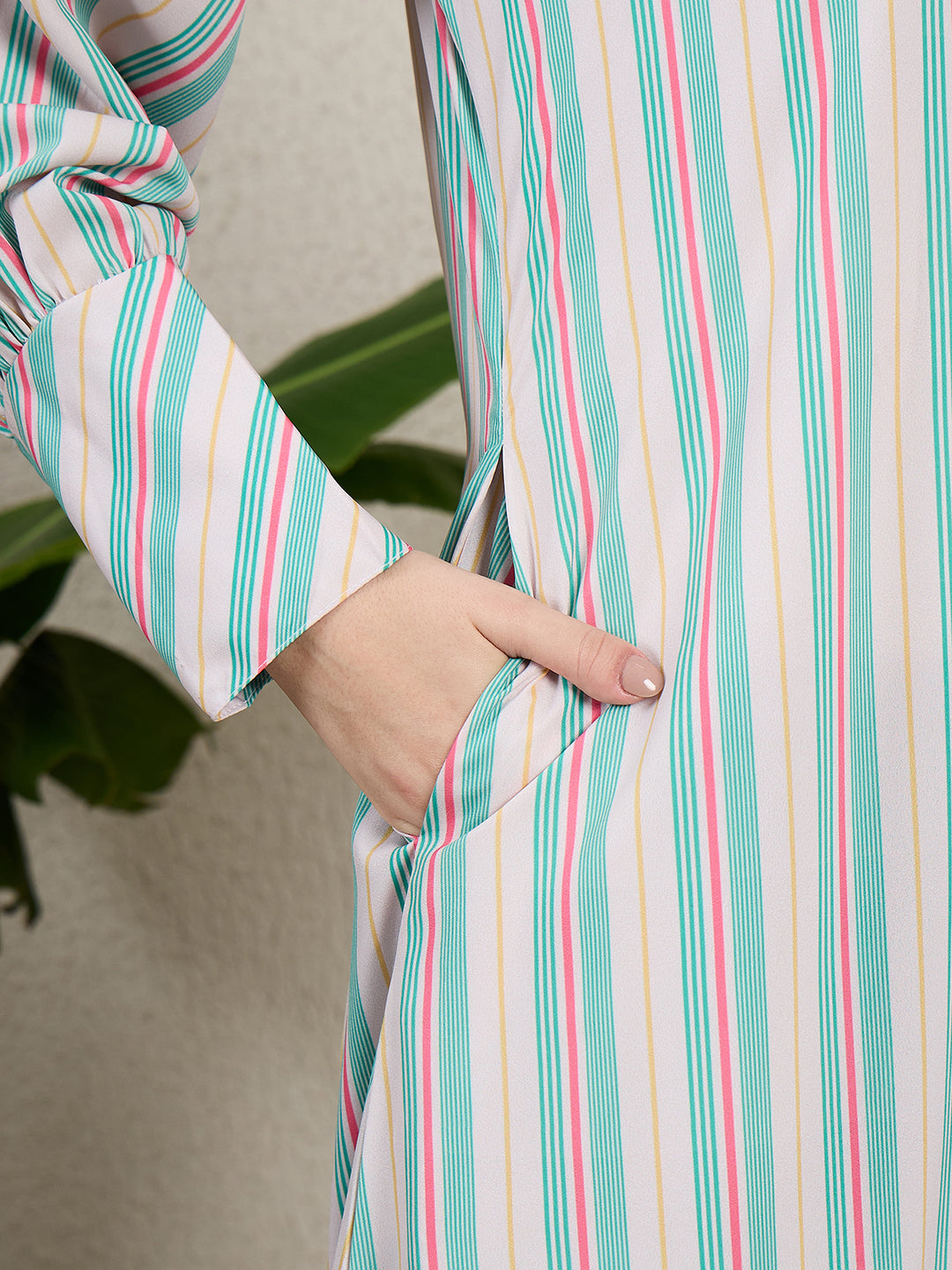 Front Open Printed Abaya Burqa with Black Georgette Scarf