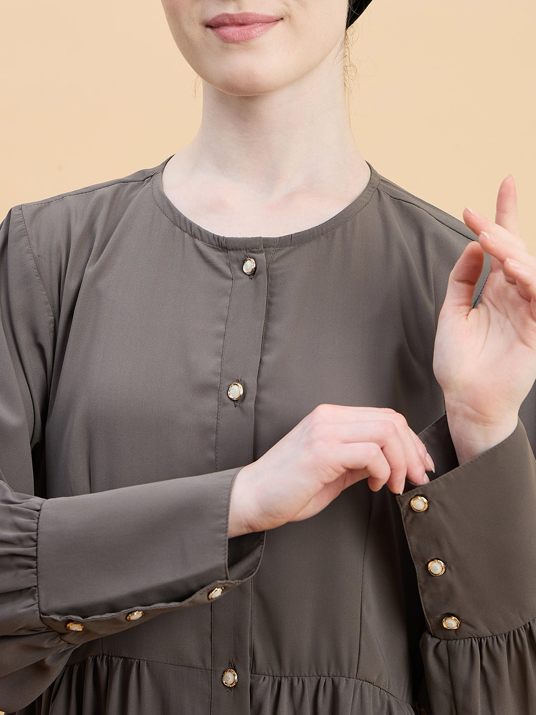 Women’s Grey Abaya Burqa with Matching Hijab