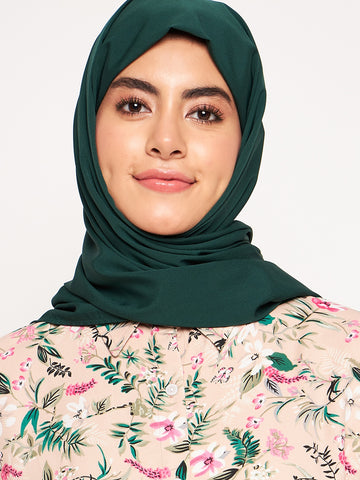 Nabia Bottle Green Solid Ragular Use Women’s Scarf