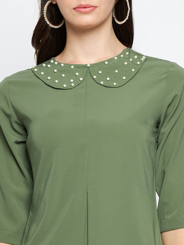 Nabia Women Jade Green Solid Co-Ord Set