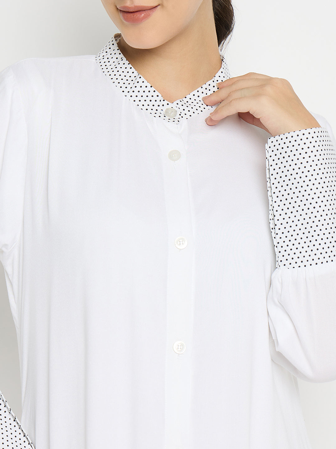 White Rayon Front Open Abaya Burqa with Black Hijab