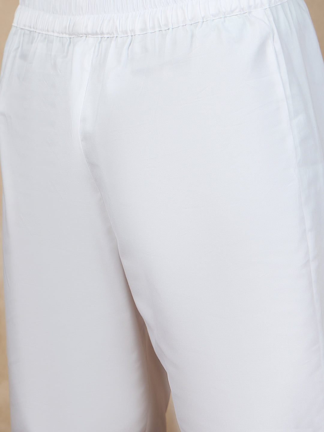 Nabia White Cotton Kurta Pajama Set For Men