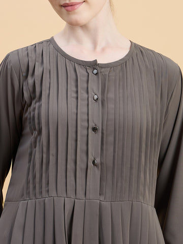 Solid Grey Abaya Burqa with Matching Hijab