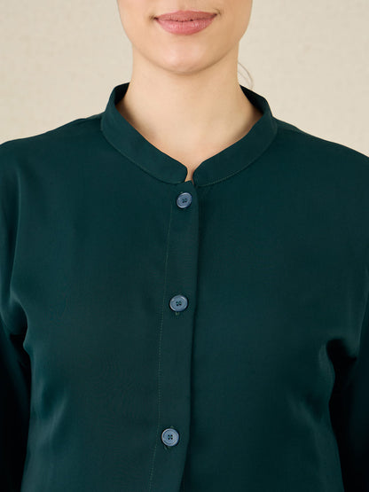 Nabia Green Solid Co-ord Set for Women