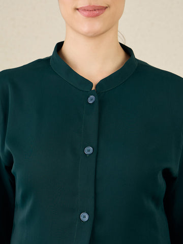 Nabia Green Solid Co-ord Set for Women