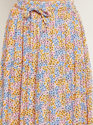 Nabia Women Printed Flared Maxi Skirt