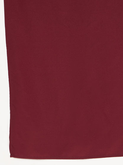 Nabia Maroon Solid Scarf