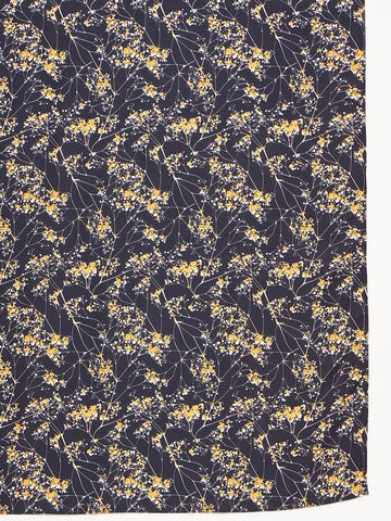 Nabia Black and Yellow Floral Printed Ragular Use Women’s Scarf
