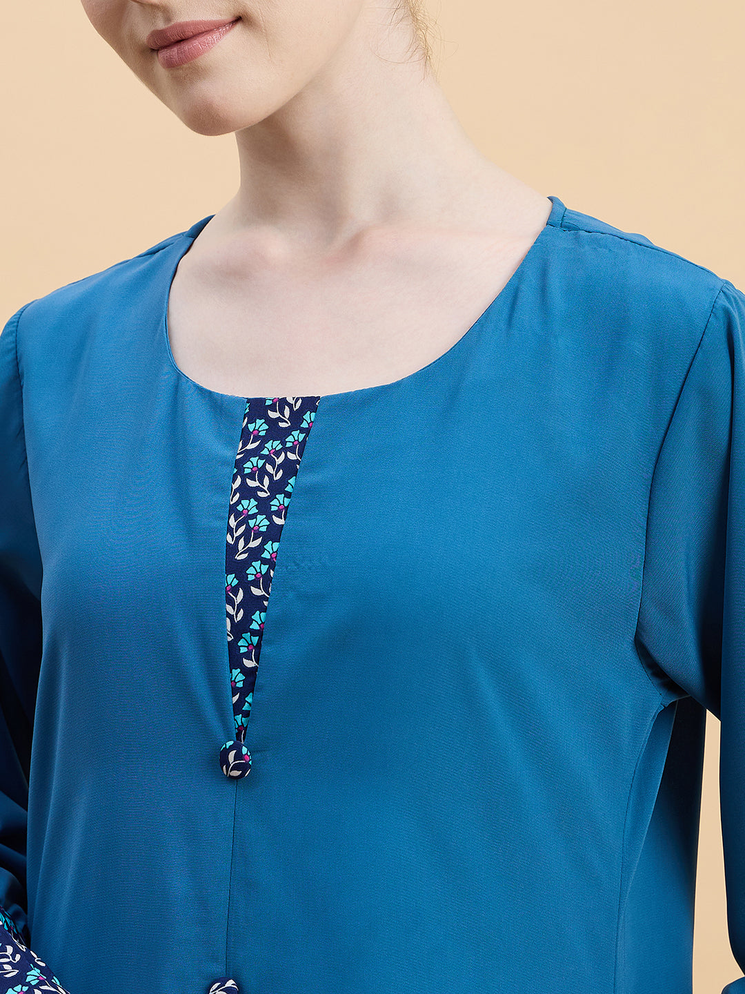 Solid Sky Blue Abaya Burqa with Matching Hijab