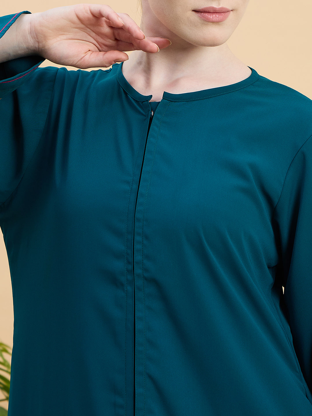 Women’s Solid Green Abaya Burqa with Matching Hijab