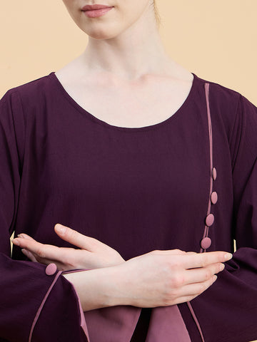 Purple Abaya Burqa with Matching Hijab for Women