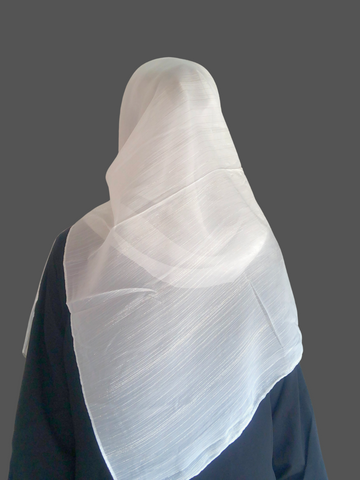 Nabia White Chiffon Metallic Shimmer Hijab