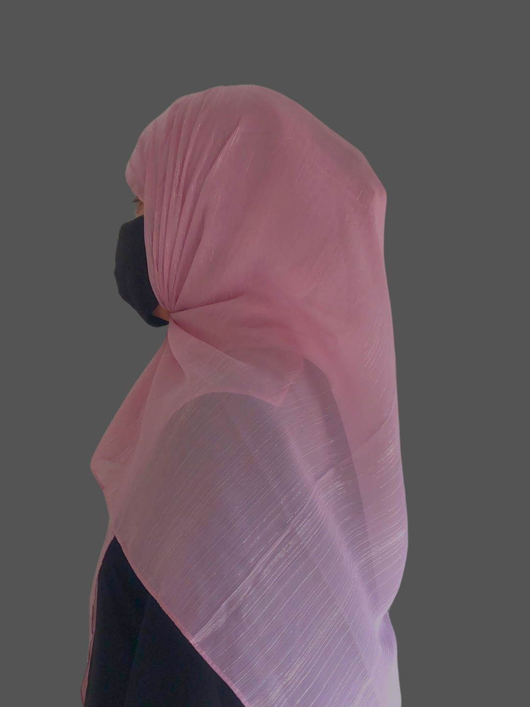 Nabia Baby Pink Chiffon Metallic Shimmer Hijab
