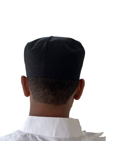 Men's Black Cotton Kufi Cap