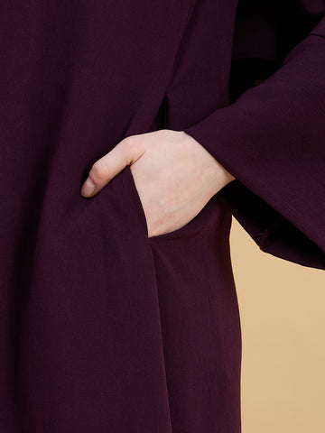 Women’s Solid Purple Abaya Burqa with Matching Hijab