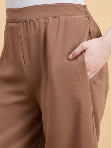 Rust Front Open Co-ord Set for Women with Matching Hijab