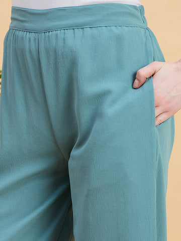 Green Front Open Co-ord Set for Women with Matching Hijab