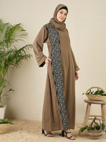 Embroidered Abaya Dress for Women with matching scarf