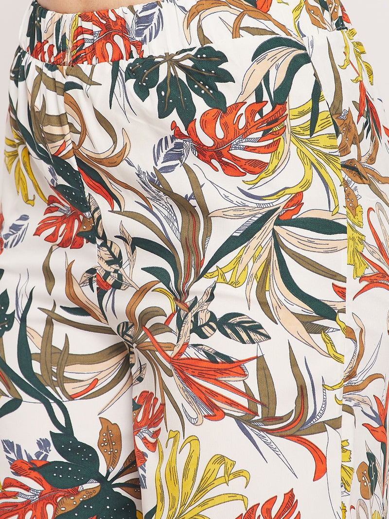 Nabia Women White & Yellow Printed Co-Ord Set