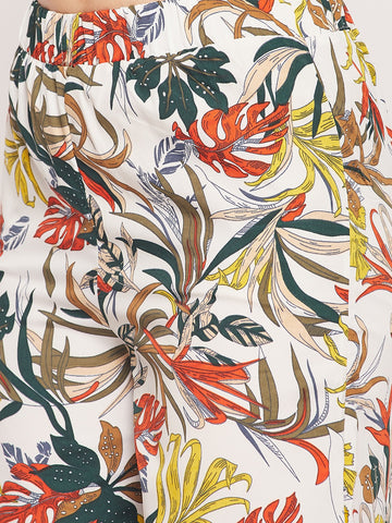 Nabia Clearance: Women White & Yellow Printed Co-Ord Set