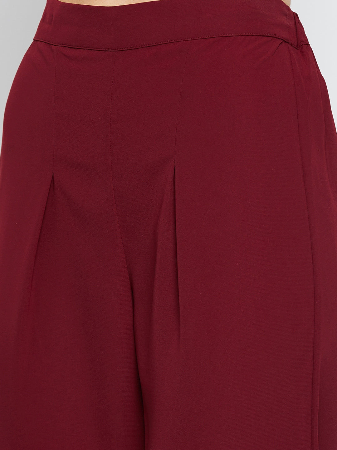 Nabia Women Maroon Solid Co-Ord Set