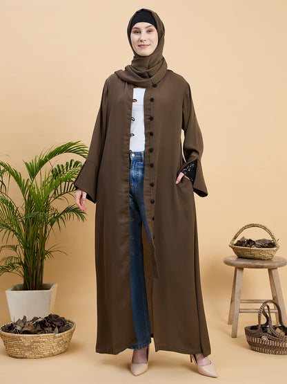 Women’s Front Open Oat Abaya Burqa with Matching Hijab