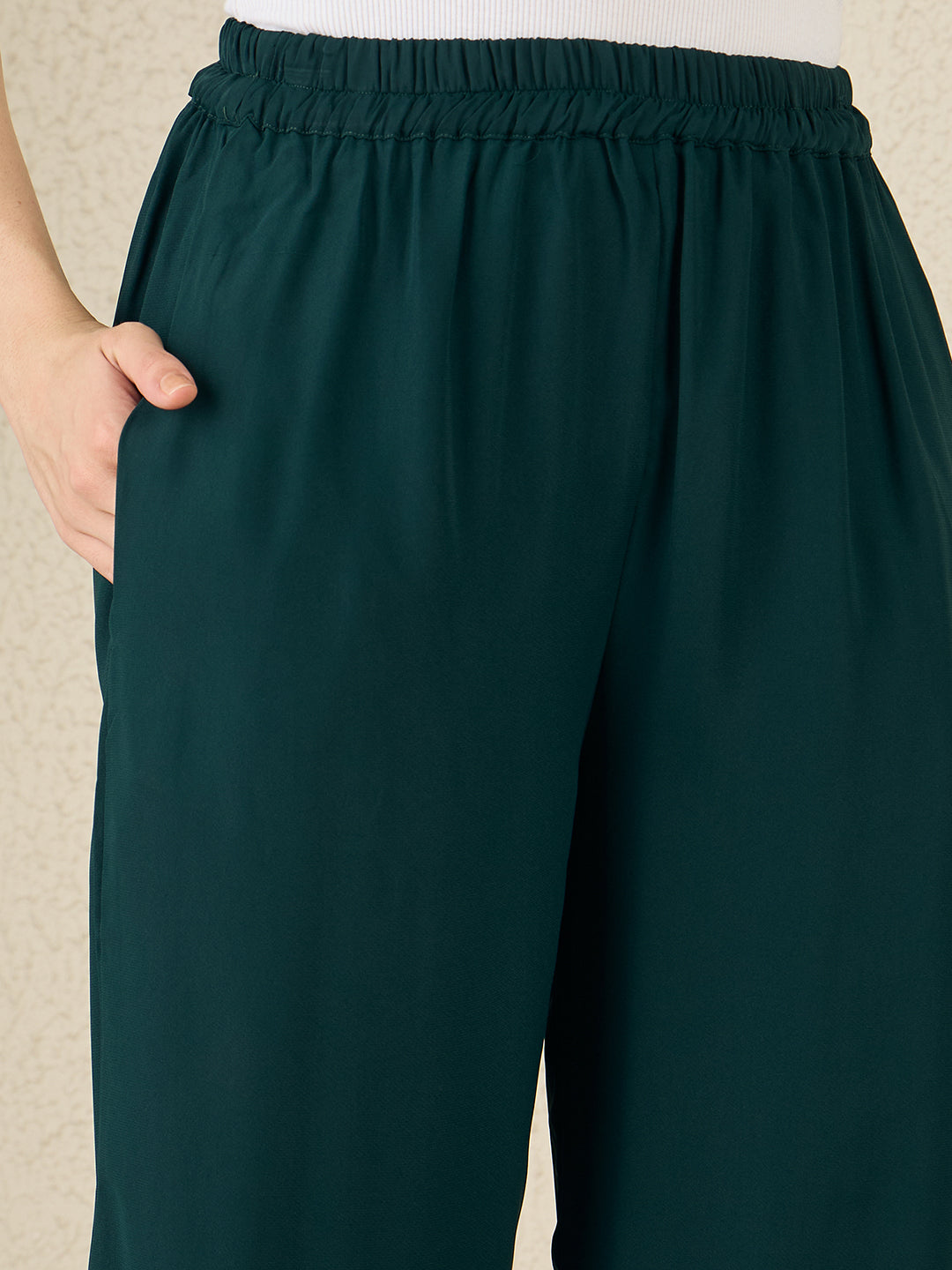 Nabia Green Solid Co-ord Set for Women