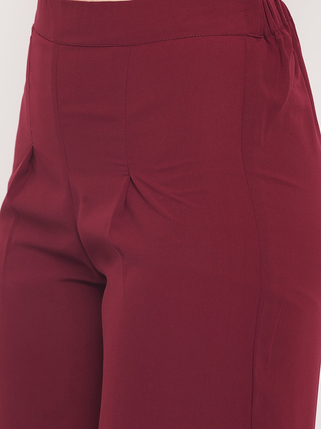 Nabia Women Maroon Solid Co-Ord Set