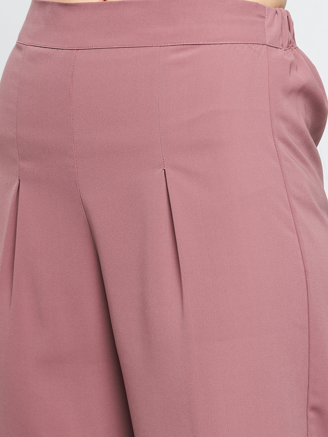 Nabia Women Puce Pink Solid Co-Ord Set