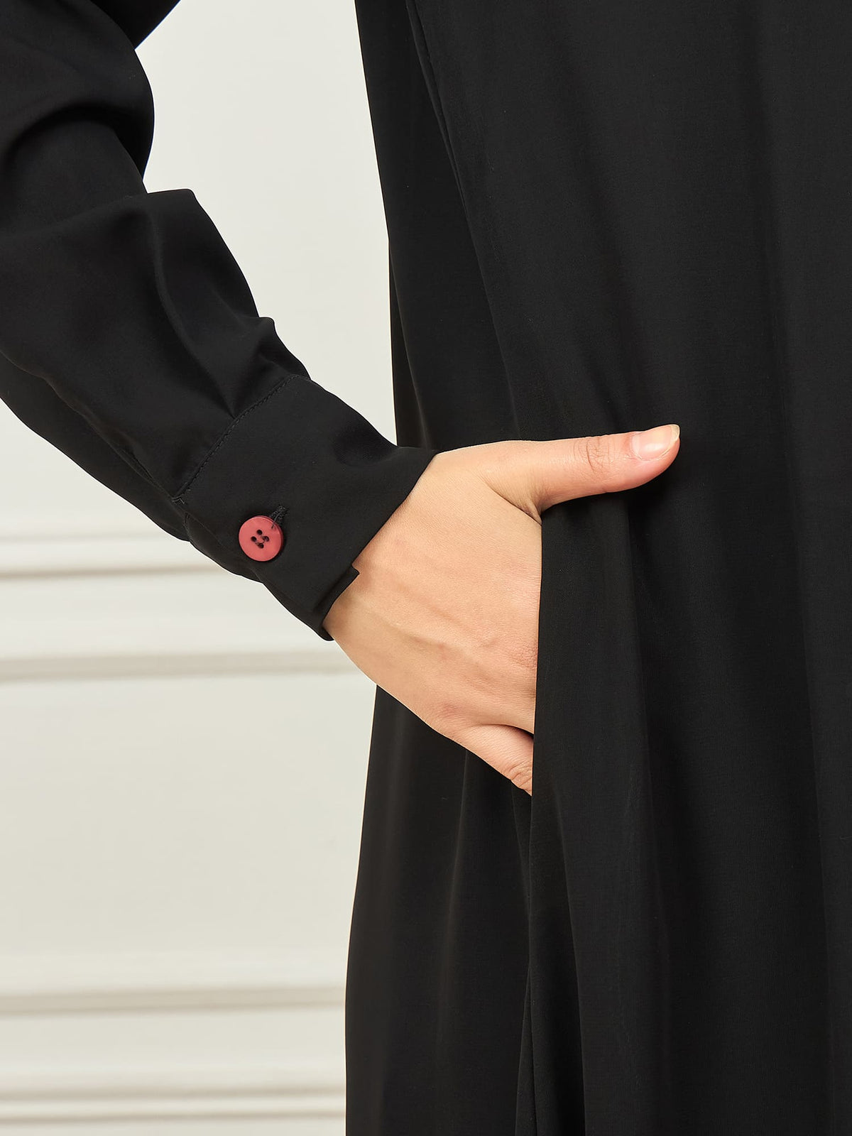 Nabia Front Open Embroidery Abaya with Matching Georgette Hijab