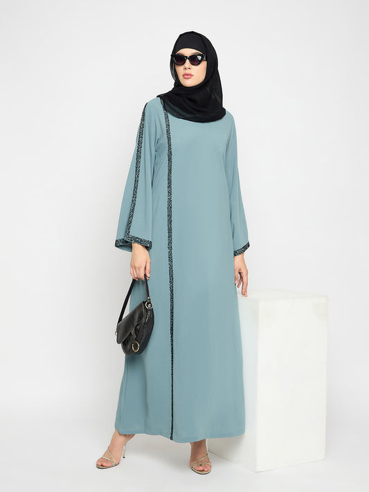 Nabia Crush Nida Luxury Abaya with Hand Work Detailing