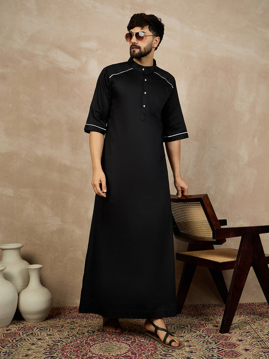 Nabia Half Sleeves Black Jubba/Thobe