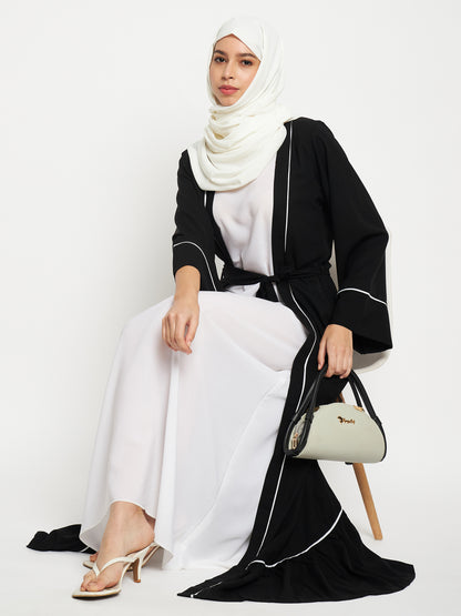 2 Piece Shrug Set Abaya with Black Hijab