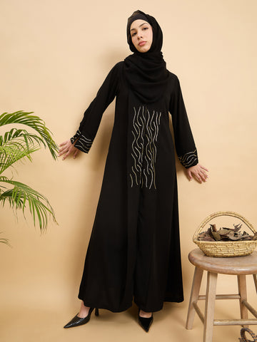 Handworked Luxury Modest Abaya Burqa for Women with Georgette Hijab