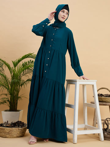 Women’s Green Abaya Burqa with Matching Hijab