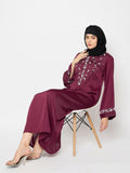 Handwork Maroon Luxury with Black Georgette Hijab