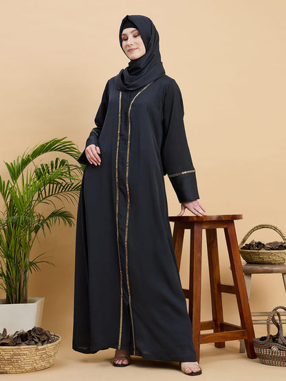 Olive Black luxury Abaya Burqa with Matching Hijab