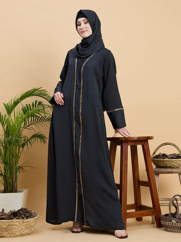 Olive Black luxury Abaya Burqa with Matching Hijab