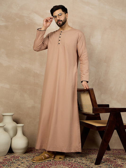 Nabia Beige Cotton Jubba/Thobe