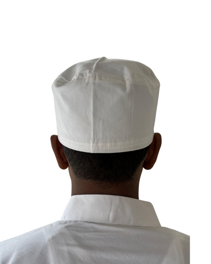 Men's White Cotton Kufi Cap