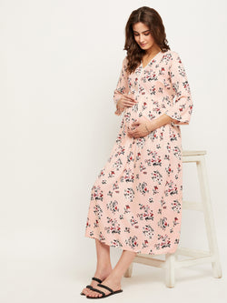 Nabia Women Floral Printed Pre and Post Pregnancy / Maternity Ethnic Dresses