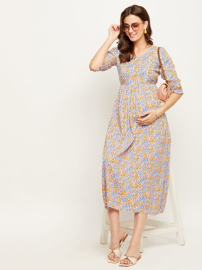 Nabia Women Printed Pre and Post Pregnancy / Maternity Ethnic Dresses