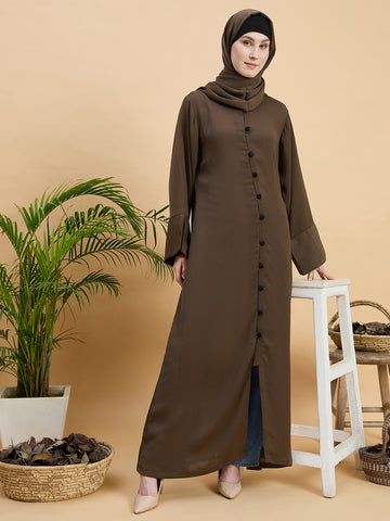 Women’s Front Open Oat Abaya Burqa with Matching Hijab