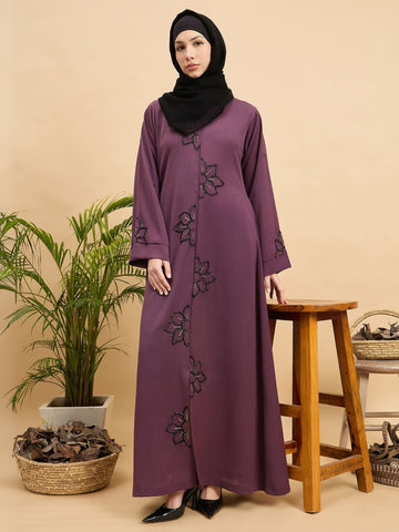 Modest Handworked Front Open Luxury Abaya Burqa with Hijab