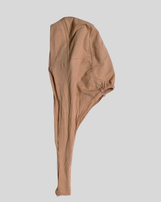 Plain Beige Turban-style cap Hijab